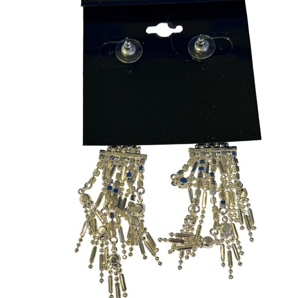 Eisenberg Ice Vintage 4" Silver Tone Rhinestone Chandelier Earrings Sparkly NOS - Picture 5 of 5